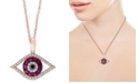EFFY Collection EFFY&reg; Ruby (1/4 ct. t.w.) & Diamond (1/8 ct. t.w.) 18" Evil Eye Pendant Necklace in 14k Rose Gold or 14k White Gold